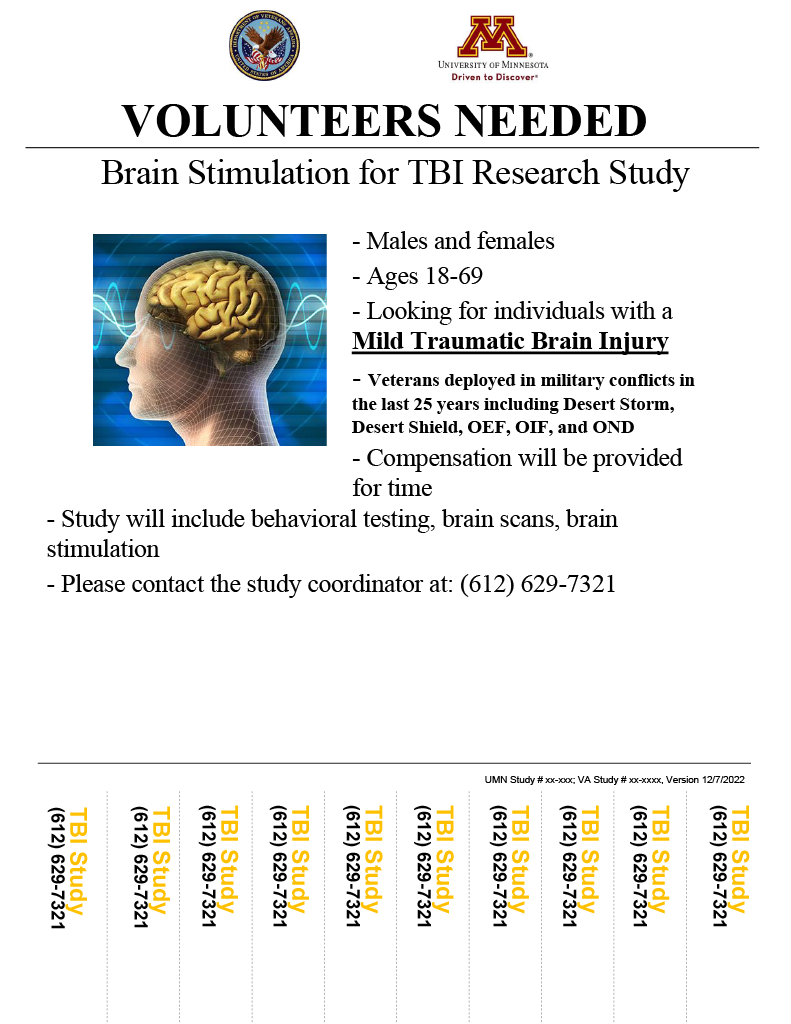 Volunteers needed: Brain Stimulation for TBI Research Study